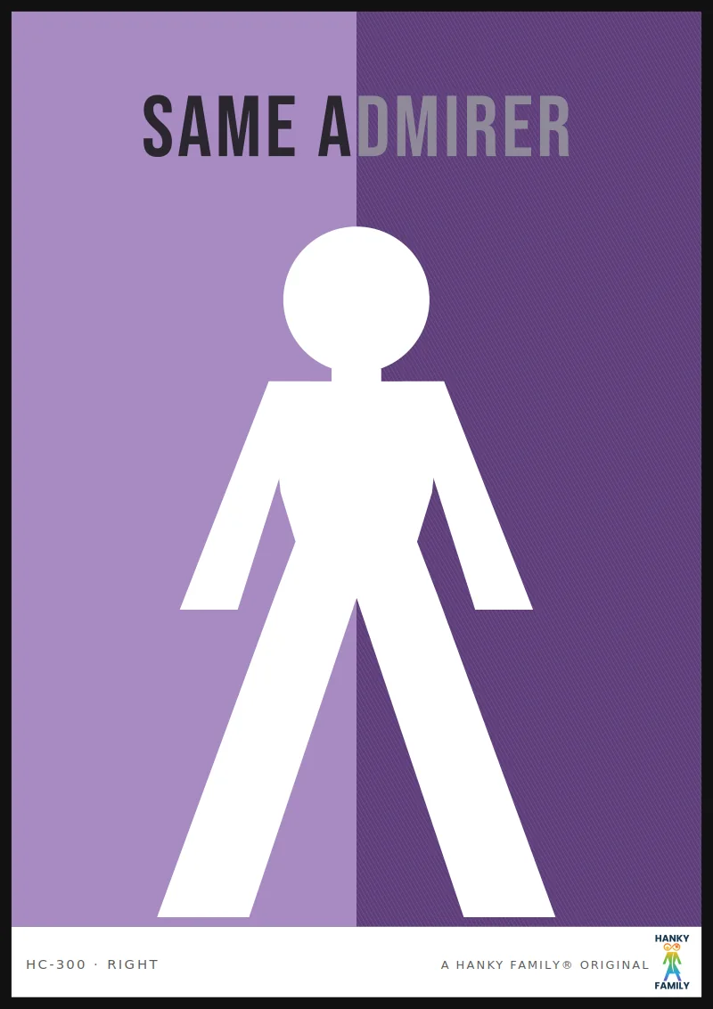 Bigender / Multigender — DUSK PURPLE hanky code print, right pocket: SAME ADMIRER