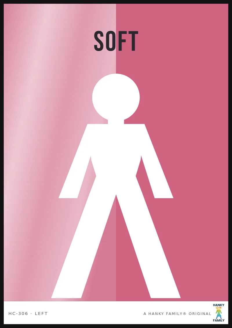 Soft Femme — SOFT PINK hanky code print, left pocket