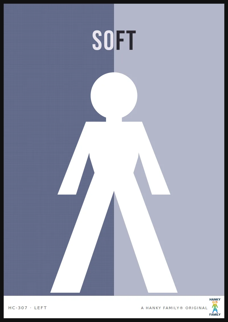 Soft Masc — SLATE (P9) hanky code print, left pocket: SOFT
