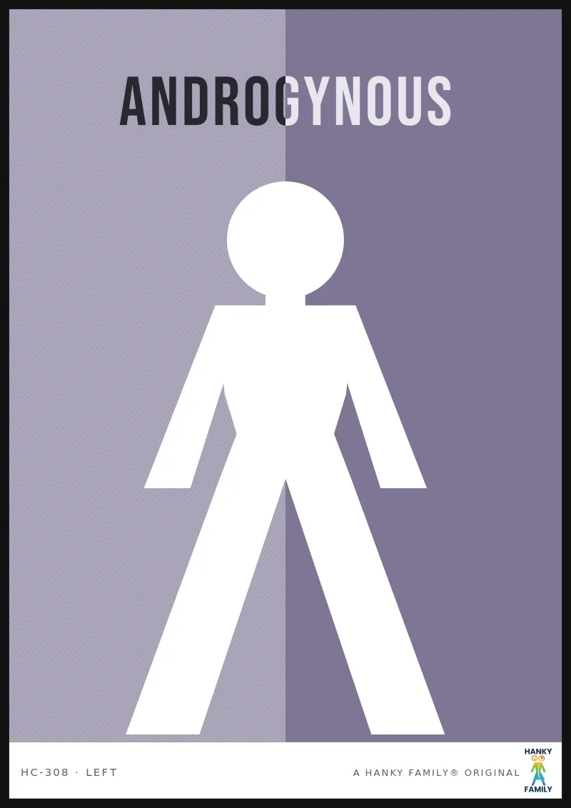 Androgyne — SILVER-BLUE hanky code print, left pocket