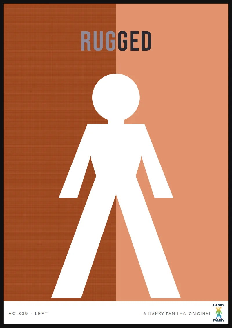 Rugged / Earthy — BURNT SIENNA (P9) hanky code print, left pocket