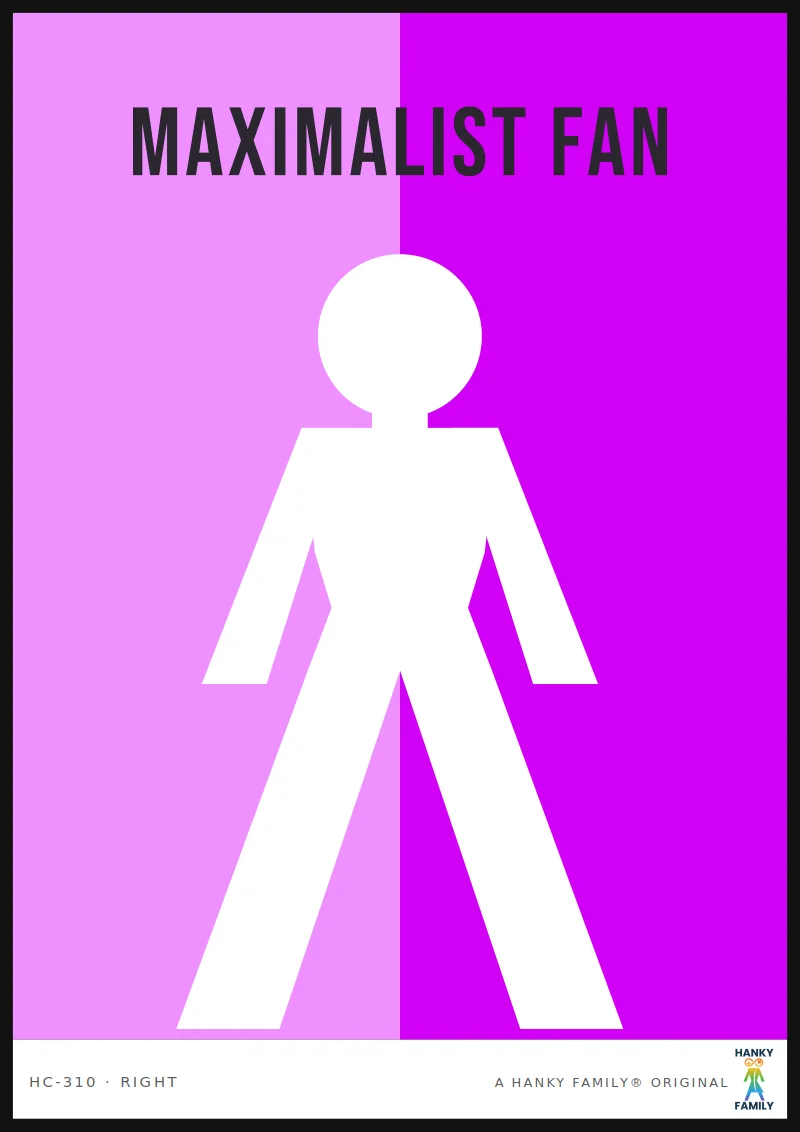 Queer Maximalist — CAMP PURPLE hanky code print, right pocket: MAXIMALIST FAN
