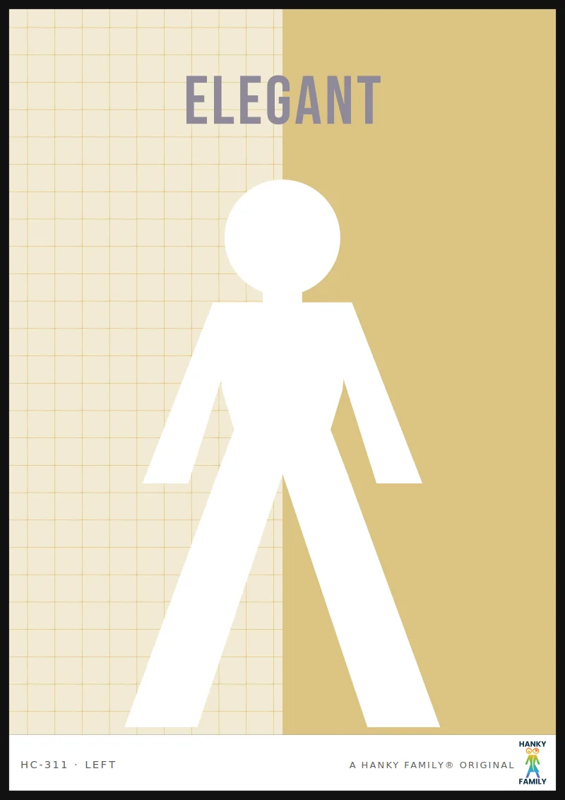 Classic / Timeless — IVORY & GOLD hanky code print, left pocket